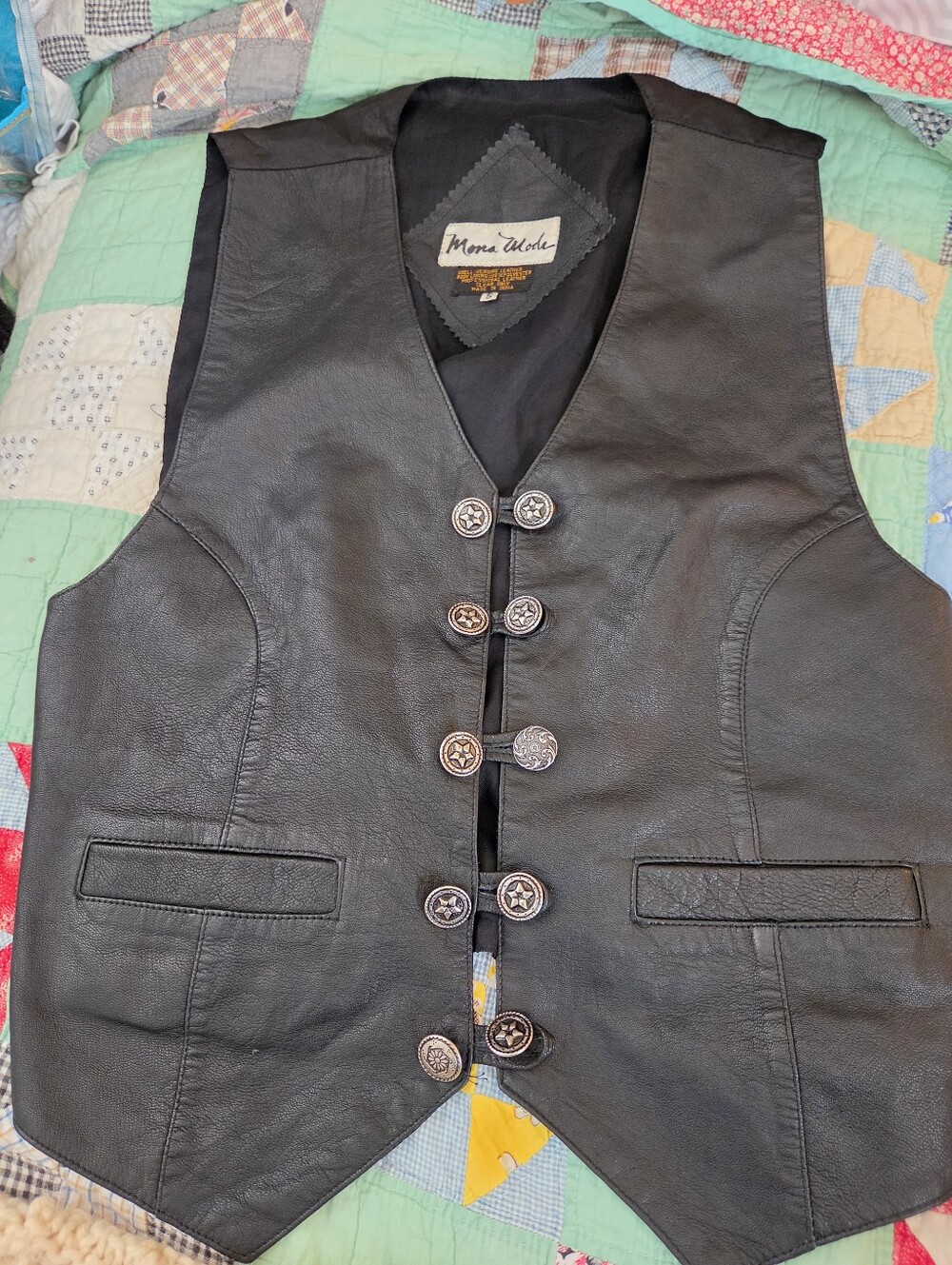 Vintage Mona Mode Leather Vest Women's Size S Leather Vest